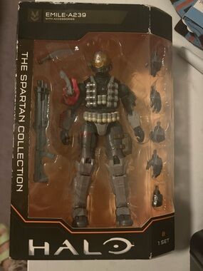 NIB Halo The Spartan Collection Emile-A239 Action Figure - Gray & Gold Accents